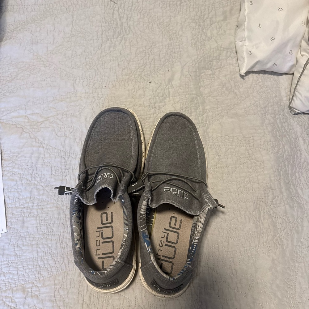 Hey Dude Gray Moccasins with Soft Suede-Like Finish